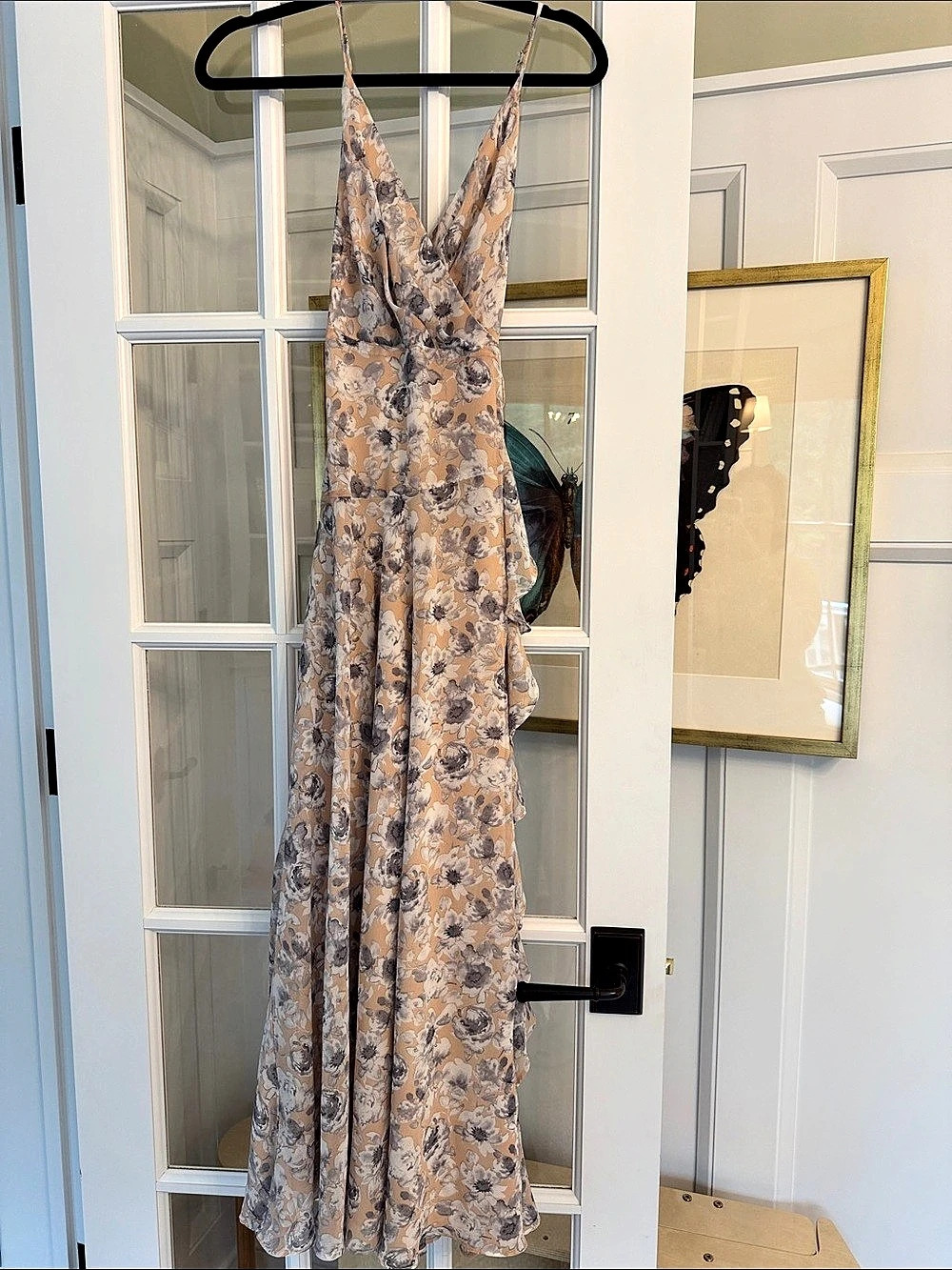 Floral Maxi Dress in Pink & Gray Like New